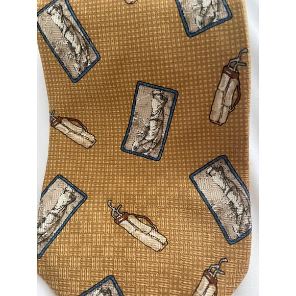 Payne Stewart 100% silk handmade tie Golf Theme 56.5" by 3.75" - Picture 2 of 7
